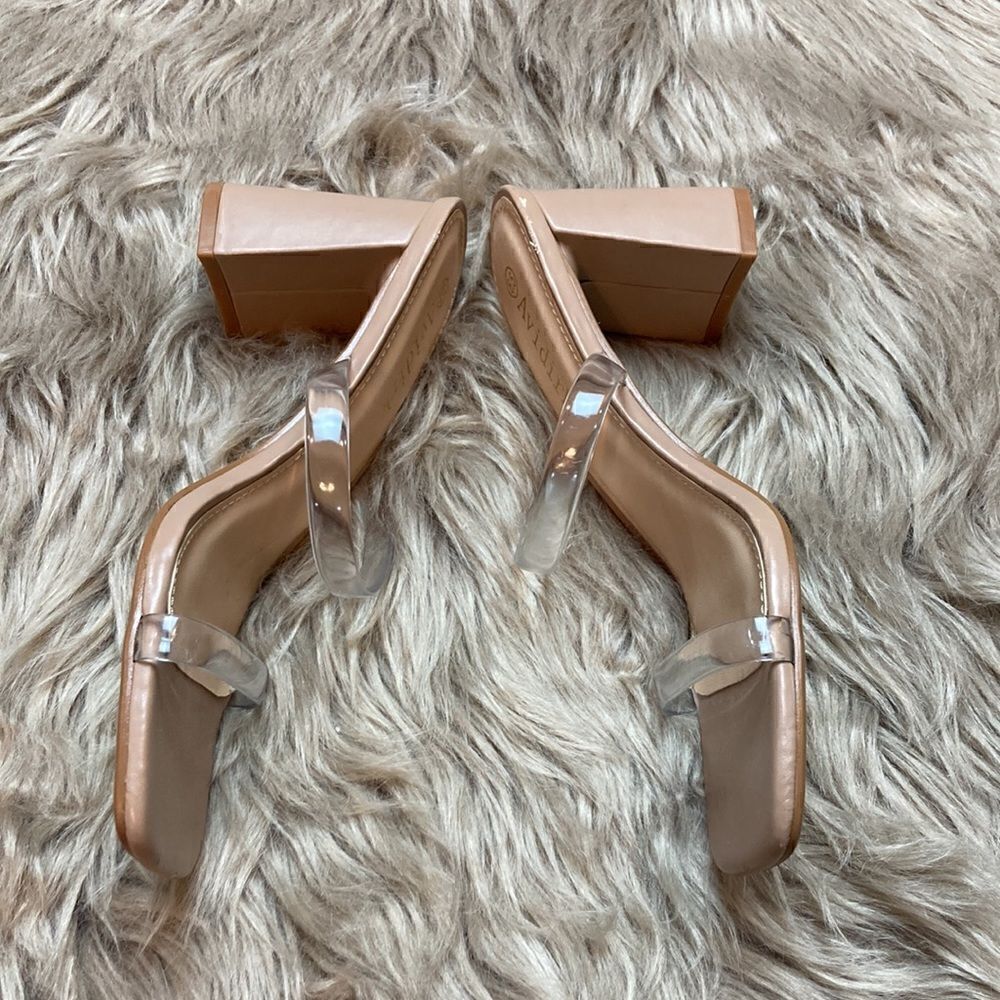 Avidirk Square Open Toe Backless Block Heeled San… - image 3